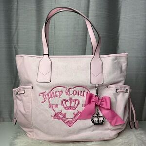 JUICY COUTURE chiffon pink girlie royalty tote bag